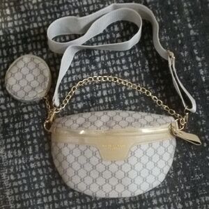 Designer Beige and Gold Women's Bag